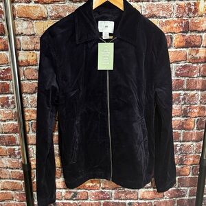 NWT 🔥 H&M Dark Blue Corduroy Jacket conscious collection mens small medium NEW